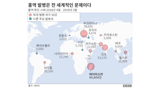 홍역 발병 현황