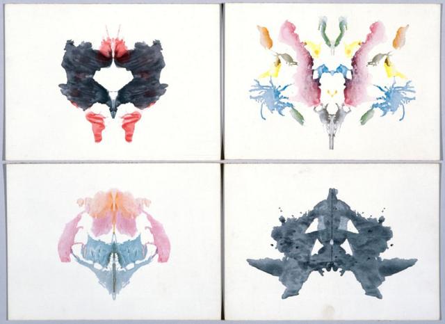 Cuatro láminas de las pruebas de Rorschach