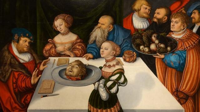 El banquete de Herodes, por Cranach el Viejo (1531), Hartford, Connecticut.
