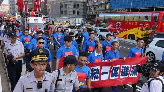 支持两岸统一的统促党，被台湾检方无预警搜查。