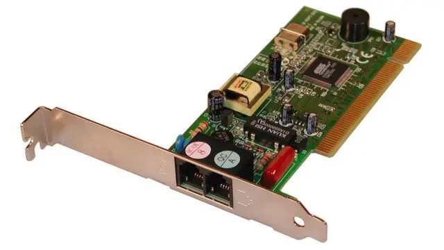 یک مودم که روی مادر برد کامپیوتر نصب میشود و به اتصال به خط تلفن به اینترنت وصل میشود