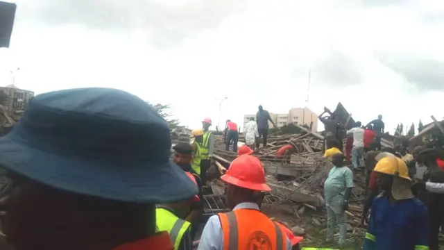 Site of building wey collapse for Abuja