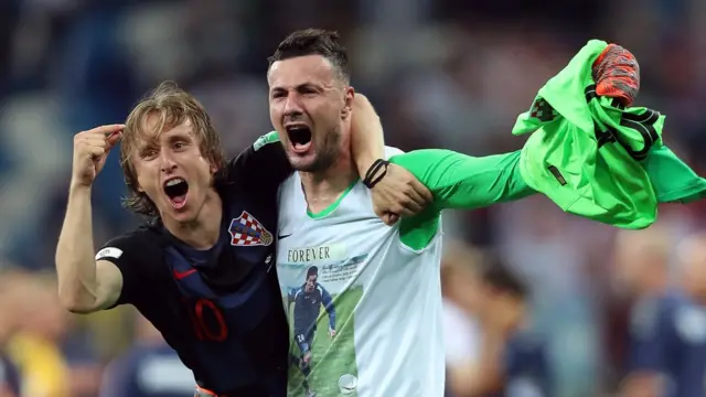 Luka Modric and Danijel Subasic