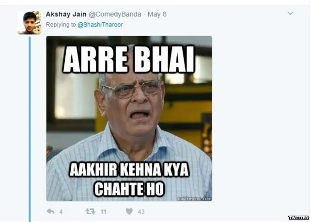 शशि थरूर, अंग्रेजी, सोशल मीडिया