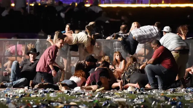 美国拉斯维加斯枪击案现场