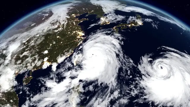Typhoons in western Pacific
