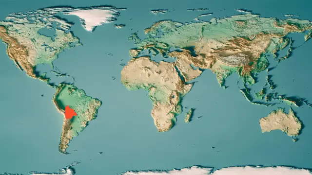 мапа света с боливијом