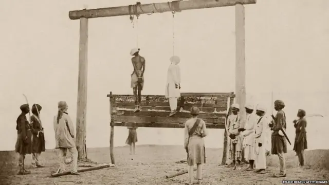 1857ના વિદ્રોહમાં જોડાયેલા ભારતીય વિદ્રોહીઓને ફાંસી