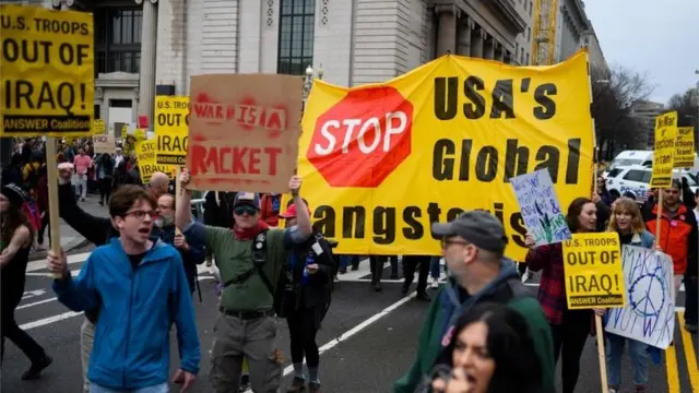 वॉशिंगटन में प्रदर्शनकारी