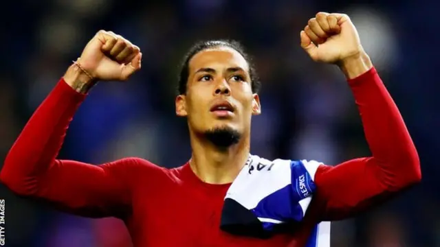 Virgil van Dijk celebrates