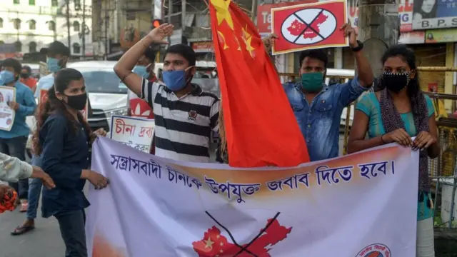 ভারতের শিলিগুড়িতে চীন-বিরোধী বিক্ষোভ, ১৭-০৬-২০২০।