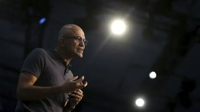 Satya Nadella en una aparición pública en San Francisco