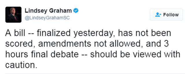 共和党参议员格莱厄姆（Lindsey Graham）推特