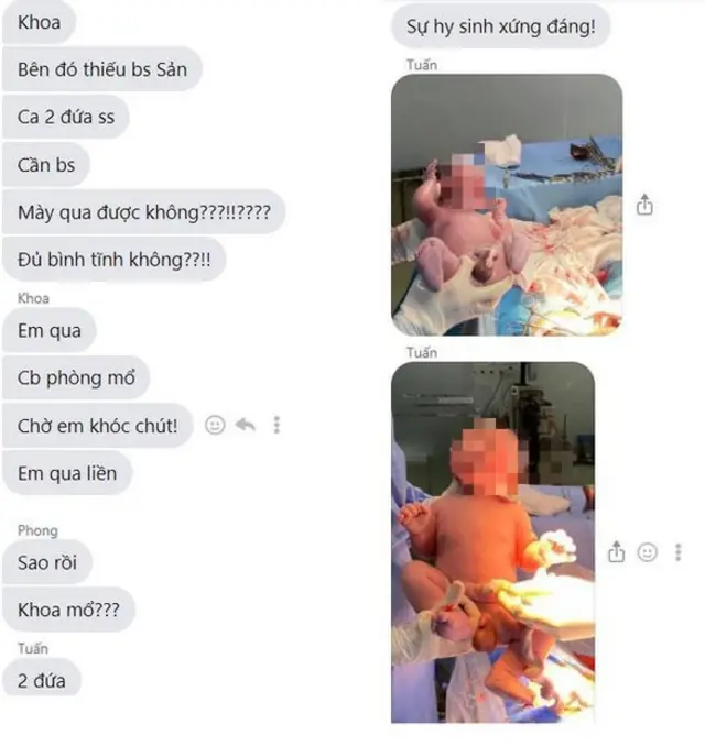Hình ảnh "ca mổ song sinh" được xác định là chi tiết bịa đặt
