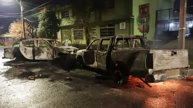 Coches quemados en Curacautín