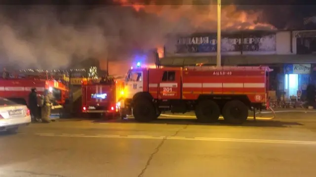 Пожар на рынке в Ростове-на-Дону