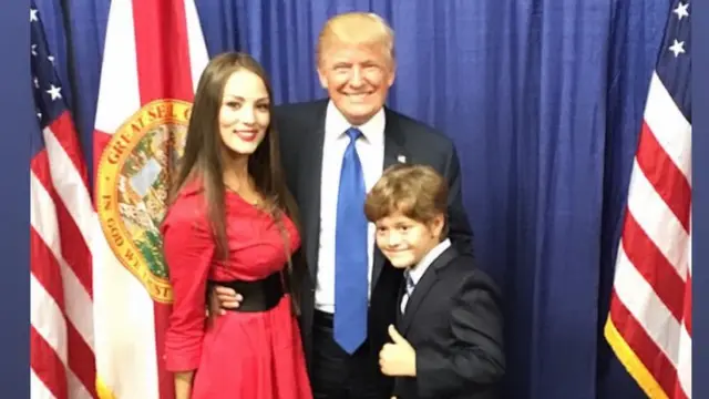 Carolina Tejera junto a Donald Trump.