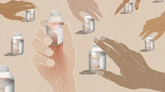 Ilustración de frascos de medicinas.