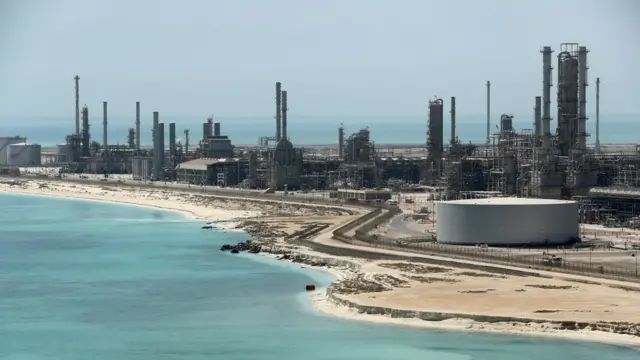 View from an oil field in Saudi Arabia