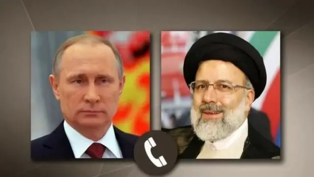 دولت روسیه با انتشار این تصویر در توییتر از تماس تلفنی ابراهیم رئیسی و ولادیمیر پوتین خبر داد