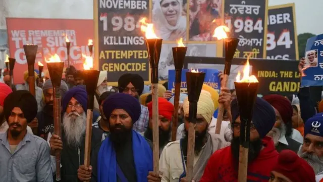 सिख दंगों के खिलाफ़ प्रदर्शन