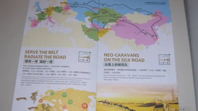 义乌直通英国首列货运列车路线图