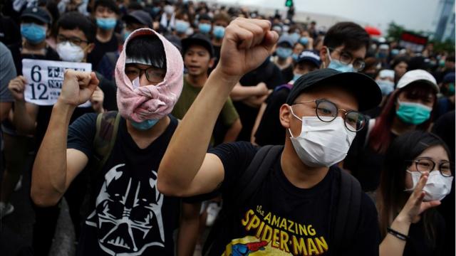 Protesters attend a demonstration demanding Hong Kong"s leaders to step down and withdraw the extradition bill, in Hong Kong, China, June 17, 2019.
