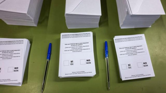 加泰隆尼亚公投的表决票