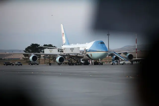 El Air Force One en Ankara el 8 de julio