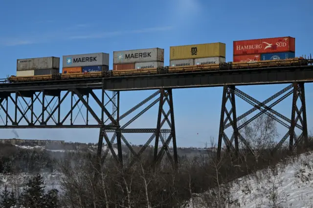 Trenes de mercancías en el norte de EE.UU.