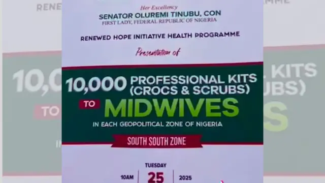 A banner of the Renewed Hope Health programme that for which Oluremi Tinubu visited Delta State