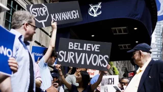 فارغ التحصیلان دانشگاه ییل که محل تحصیل قاضی کاوانا هم بوده دیروز علیه او در نیویورک تجمع کردند