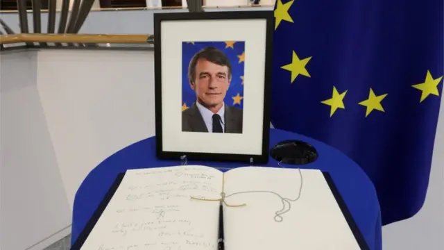 Sassoli için Avrupa Parlamentosu'nda bir taziye defteri hazırlandı