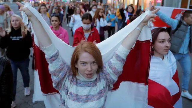Протестующие в Минске