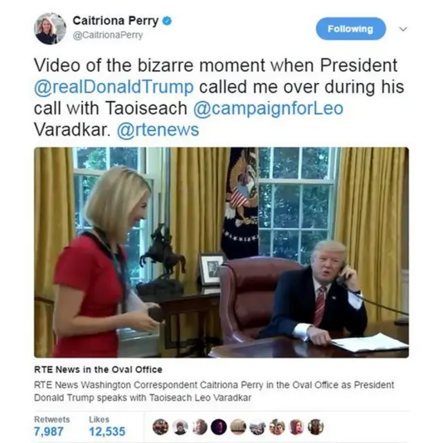 Caitriona Perry və Donald Trump