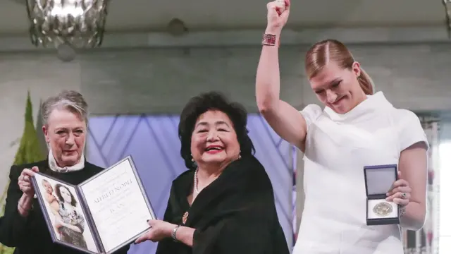 Beatrice Fihn ve bir Hiroşima mağduru