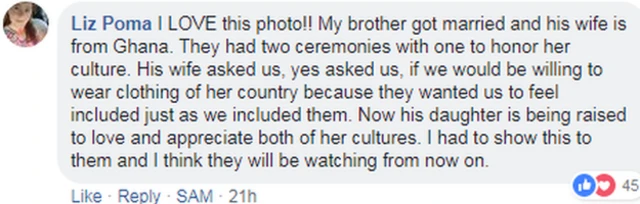 One woman described a mixed culture wedding in her family
