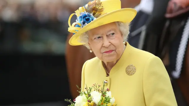 Королева Елизавета в желтом наряде и шляпе