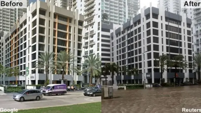 مدينة ميامي قبل وبعد إعصار إيرما