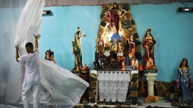 Templo afrobrasileño de la religión umbanda en Río de Janeiro.