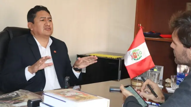 Cerrón, durante la entrevista.