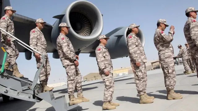 Katar'daki Türk askerleri.