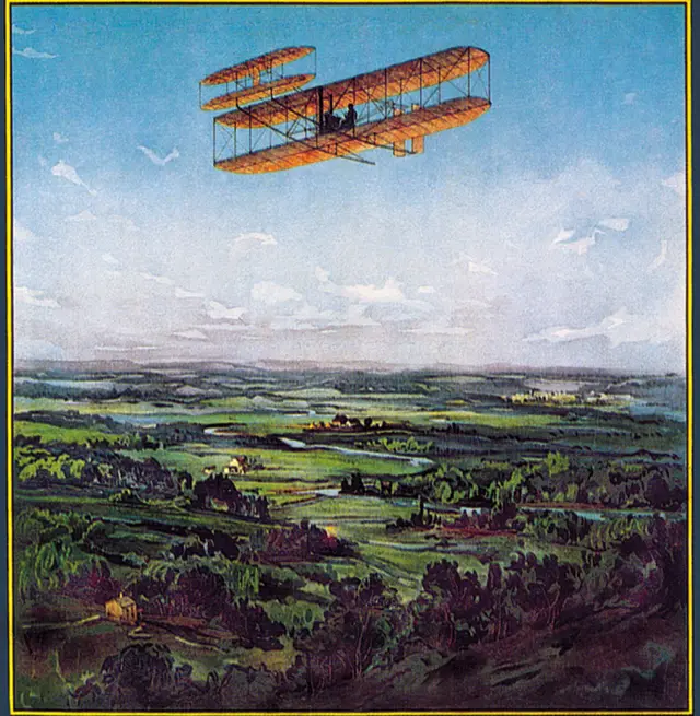 Afiche de celebración por la hazaña de los hermanos Wright