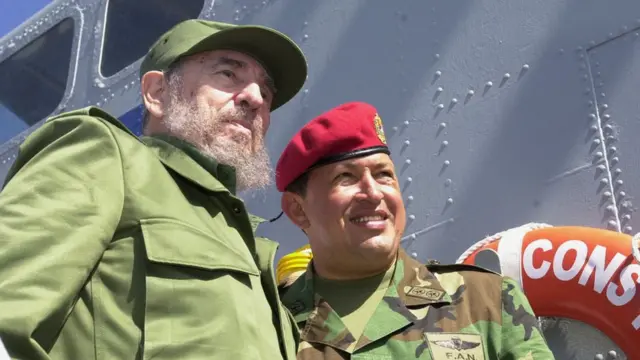 Hugo Chávez y Fidel Castro.