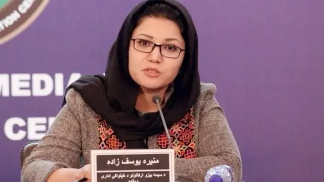 د افغانستان سیمه ییزو ارګانونو ادارې ویانده منیره یوسف زاده وايي، ښاغلی نور اوس د بلخ والي نه دی او 'پخوانی والي' دی.