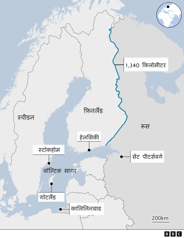 फिनलैंड, स्वीडन का नक्शा