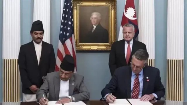 एमसीसी सम्झौतामा हस्ताक्षर गरिँदै