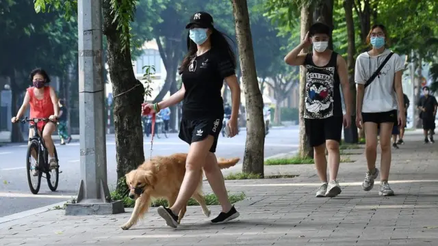 Hà Nội dần trở lại bình thường mới. Ảnh chụp ngày 28/9/2021.