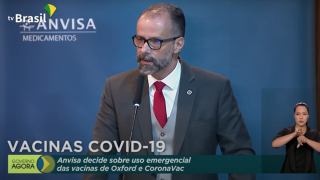 Antonio Barra Torres, diretor-presidente da Anvisa, faz as considerações finais na reunião que marcou a aprovação das vacinas CoronaVac e da AstraZeneca no país