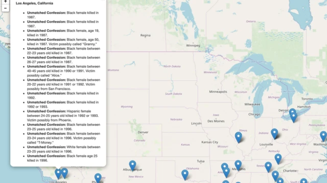 ФБР, карта убийств, совершенных Литтлом